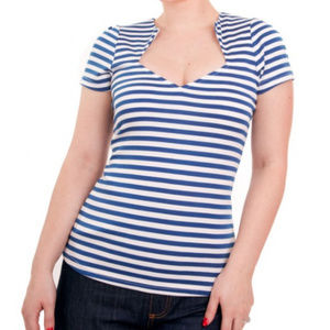 Rock Steady Pinstriped Sweetheart Top
